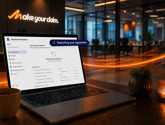 A laptop searching for linked car finance agreements